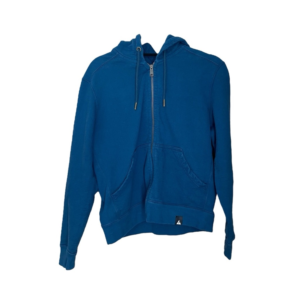 American Giant Womens Classic Full Zip Hoodie Size Medium Deep Blue 100% Cotton